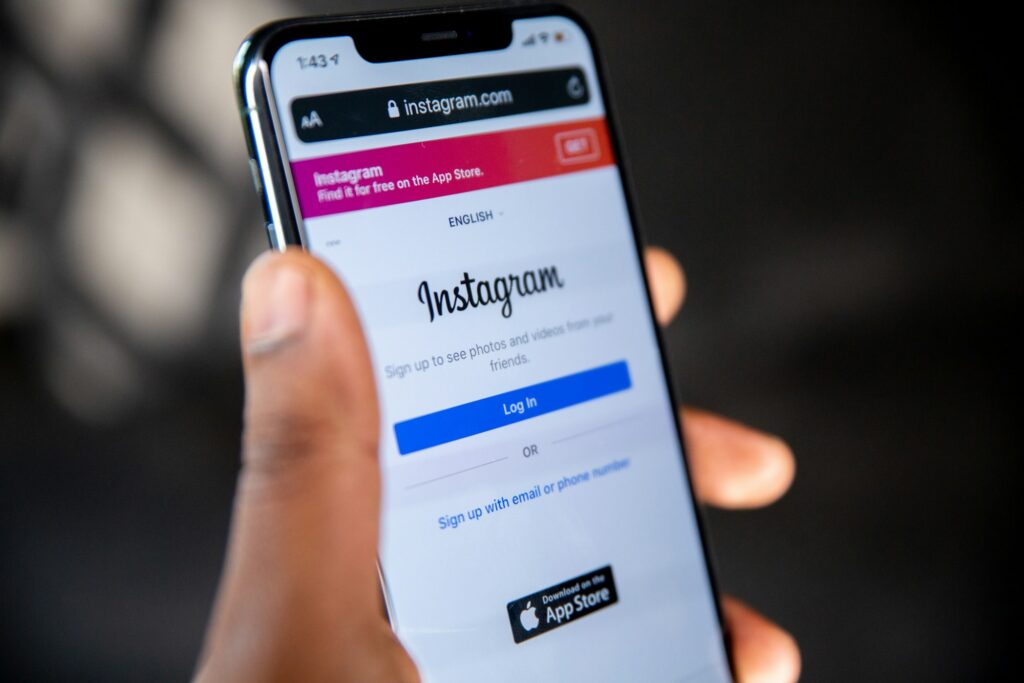 Scrolling social media on a phone